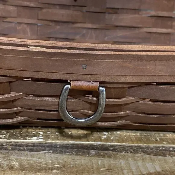 New Longaberger Large Desktop Sort & Store Basket Rich Brown Metal Ring 2009